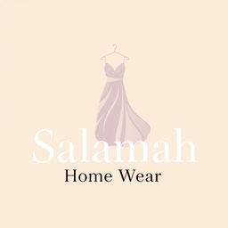 A sophisticated logo design for 'Salamah Home Wear' that prominently features an elegant home dress (daster)