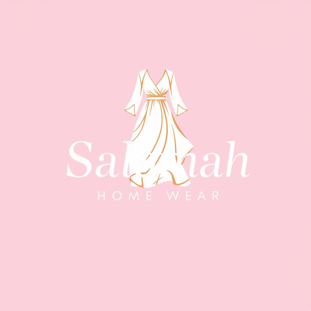 A charming logo design for 'Salamah Home Wear' featuring a background in baby pink