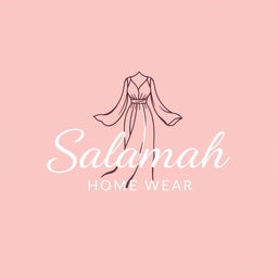 A charming logo design for 'Salamah Home Wear' featuring a background in baby pink