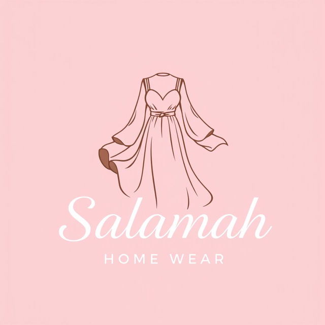 A charming logo design for 'Salamah Home Wear' featuring a background in baby pink