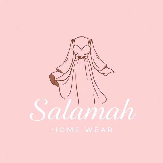 A charming logo design for 'Salamah Home Wear' featuring a background in baby pink