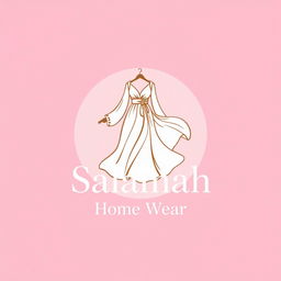 A charming logo design for 'Salamah Home Wear' featuring a background in baby pink