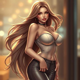 An enticing female character transformed from a boy, featuring long, flowing hair that elegantly sways as she moves