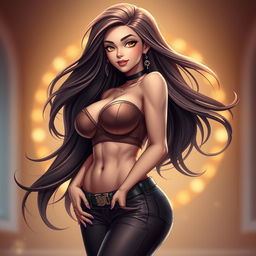 An enticing female character transformed from a boy, featuring long, flowing hair that elegantly sways as she moves