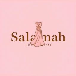 An eye-catching logo design for 'Salamah Home Wear' featuring a background in baby pink