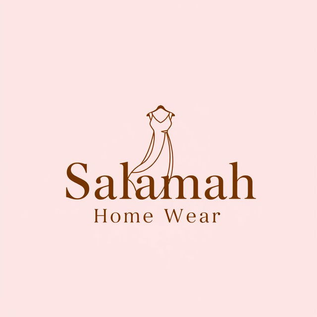 An eye-catching logo design for 'Salamah Home Wear' featuring a background in baby pink