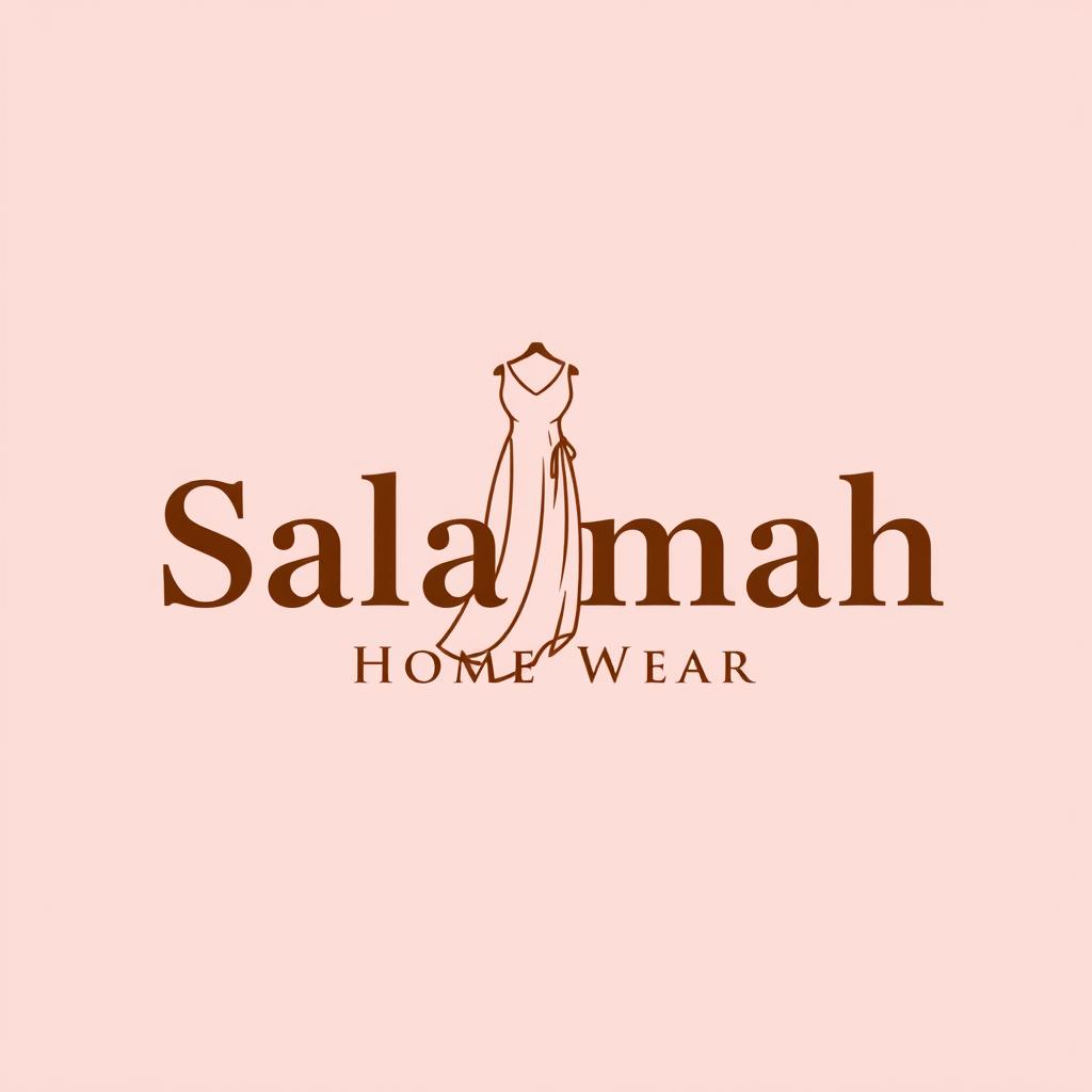 An eye-catching logo design for 'Salamah Home Wear' featuring a background in baby pink