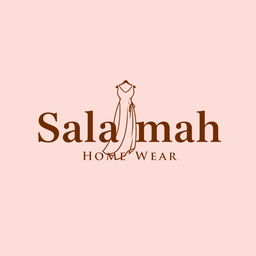 An eye-catching logo design for 'Salamah Home Wear' featuring a background in baby pink