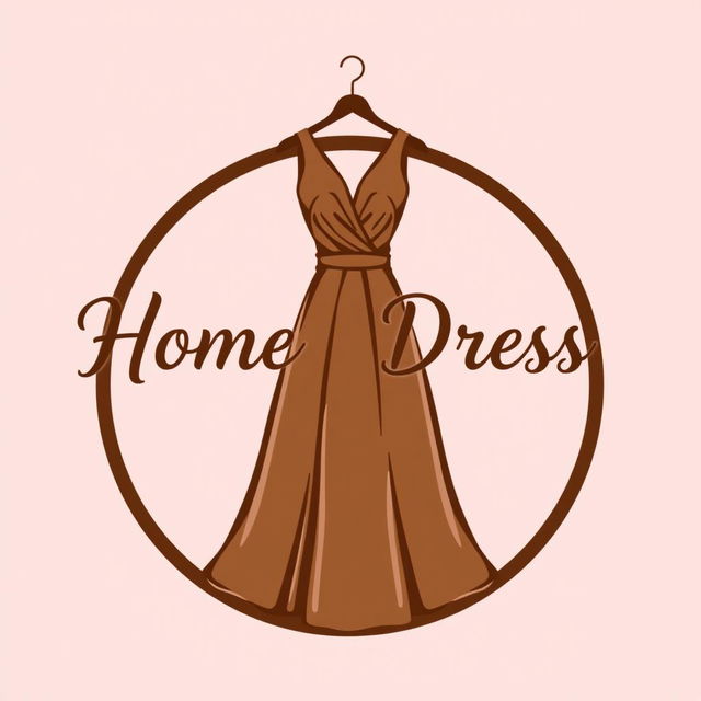 A stylish logo design featuring a perfect and elegant home dress (daster) with a rich brown color scheme