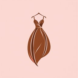 A stylish and elegant logo design featuring a beautiful illustration of a home dress (daster) in a rich brown color
