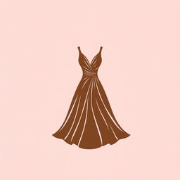 A stylish and elegant logo design featuring a beautiful illustration of a home dress (daster) in a rich brown color