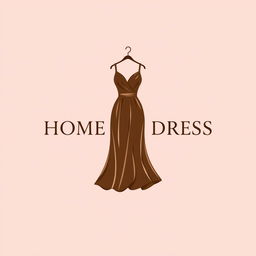 A refined logo design featuring an elegant and perfect home dress (daster) illustrated in a rich brown color