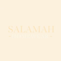 Aesthetic typography design of the words "SALAMAH HOMEWEAR" in a stylish and modern font