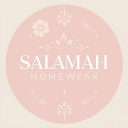 Aesthetic typography design of the words "SALAMAH HOMEWEAR" in a stylish and modern font