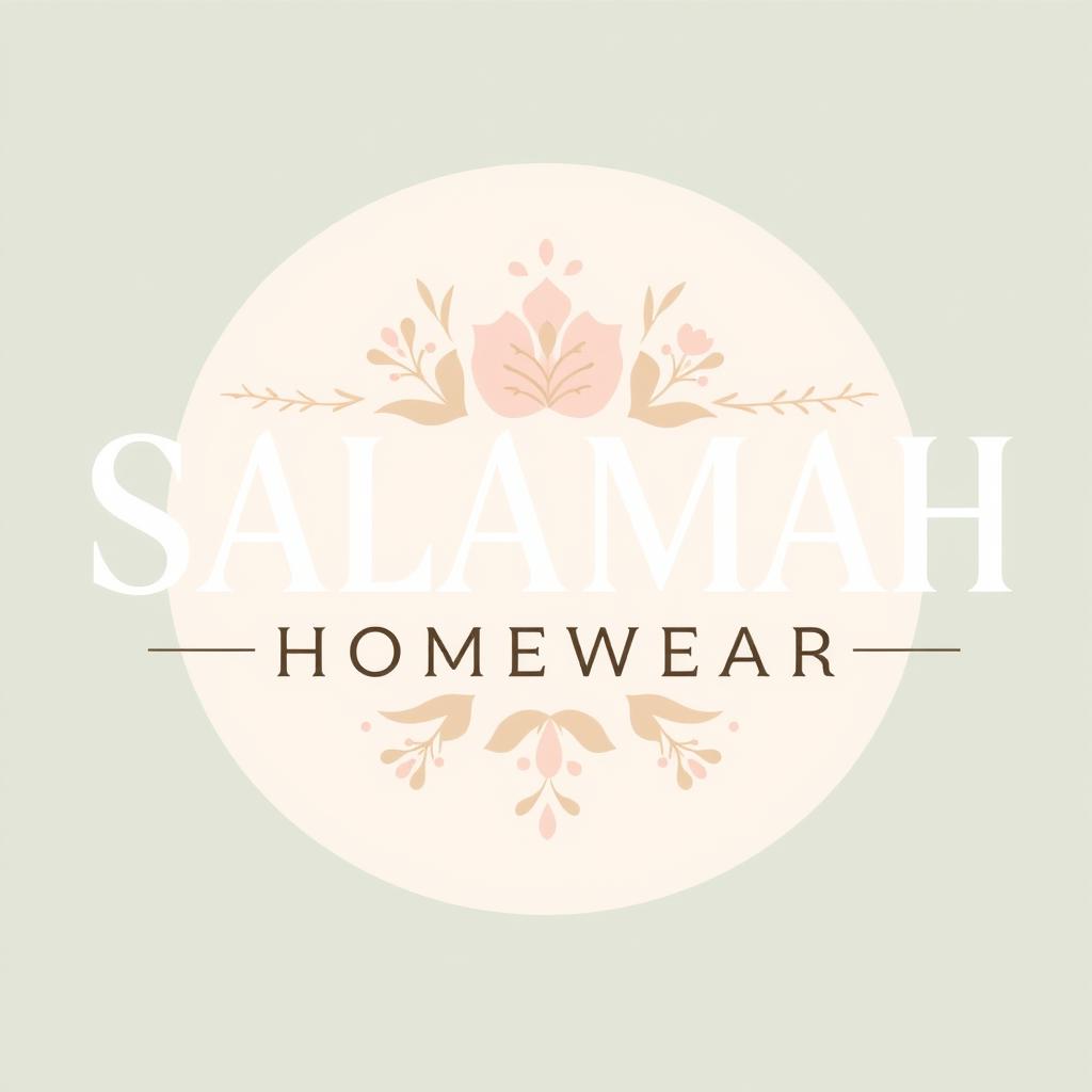 Aesthetic typography design of the words "SALAMAH HOMEWEAR" in a stylish and modern font