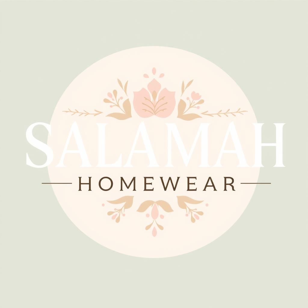 Aesthetic typography design of the words "SALAMAH HOMEWEAR" in a stylish and modern font