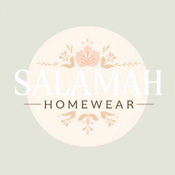 Aesthetic typography design of the words "SALAMAH HOMEWEAR" in a stylish and modern font