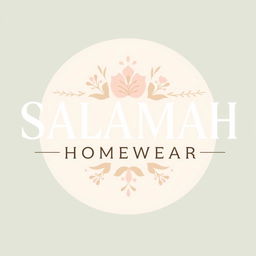 Aesthetic typography design of the words "SALAMAH HOMEWEAR" in a stylish and modern font