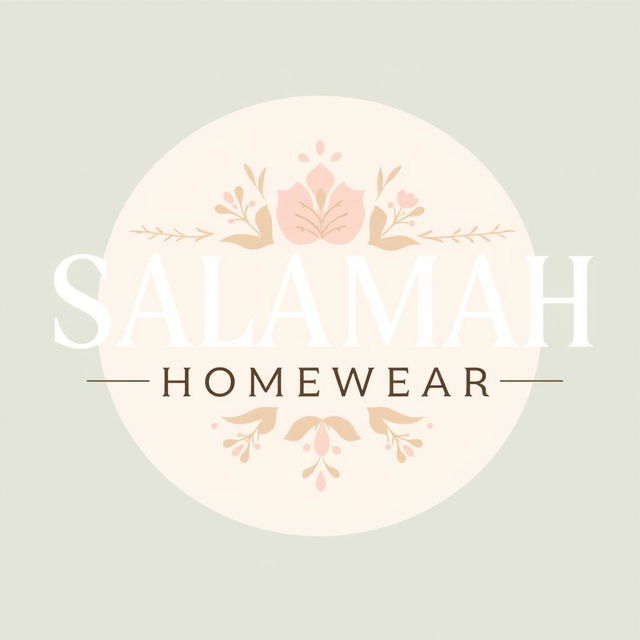 Aesthetic typography design of the words "SALAMAH HOMEWEAR" in a stylish and modern font