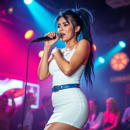A breathtakingly beautiful and very tall Caucasian woman, around 32 years old, with an hourglass figure and very white skin