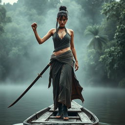 A female pirate from the Ayutthaya period, dressed like a villager from Bang Rachan