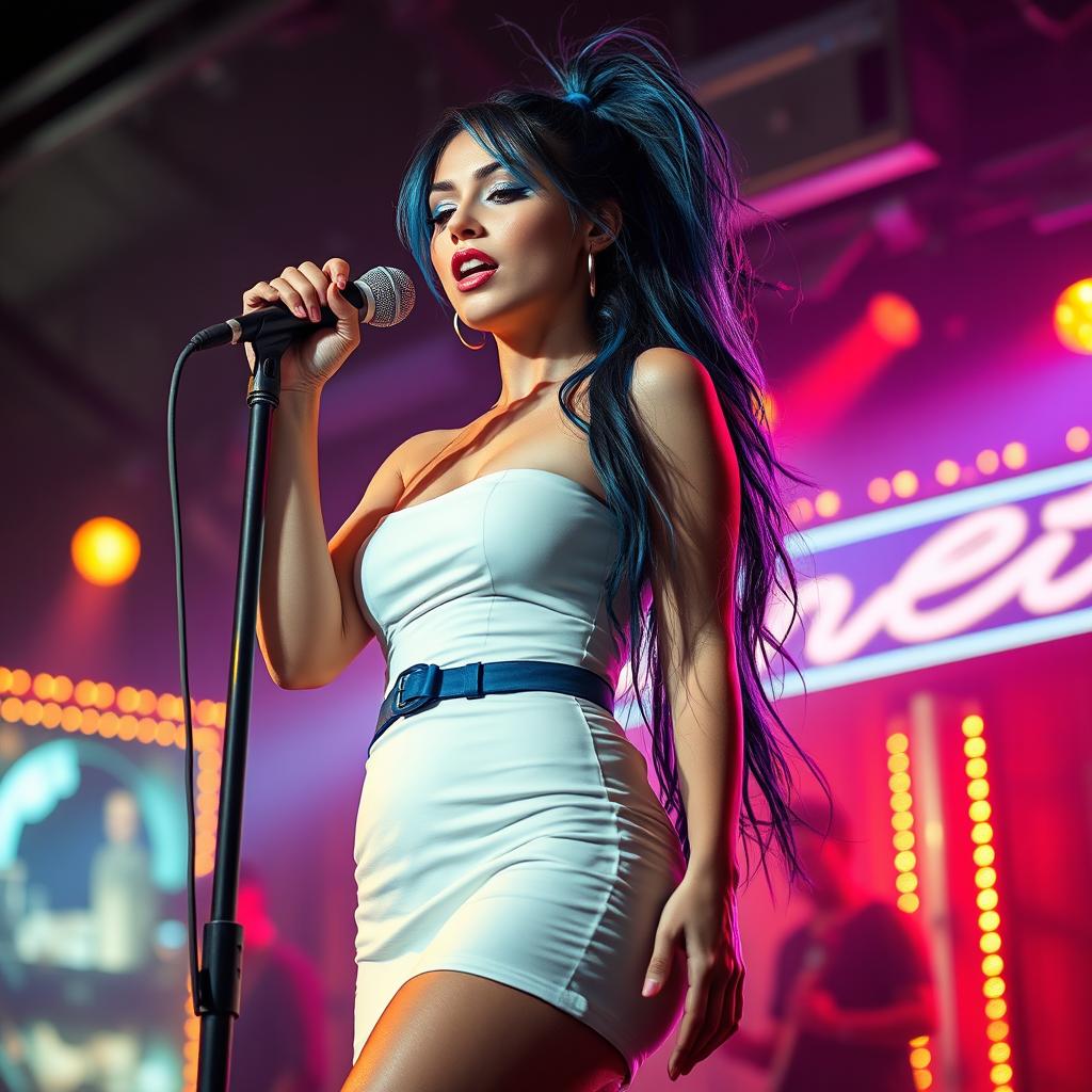 A beautiful, lovely, and very tall Caucasian woman, around 32 years old, showcasing an hourglass shape with very white skin