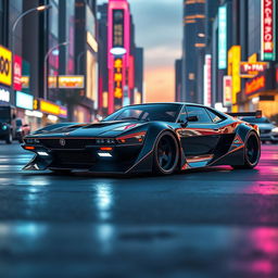 A futuristic Fiat X1/9, envisioned as a sleek and modern coupe from the future