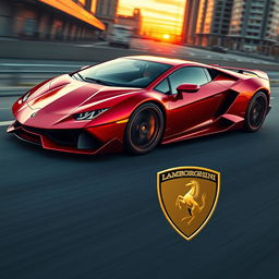 A high-performance sports car that combines the aggressive design elements of a Lamborghini and the sleek elegance of a Ferrari