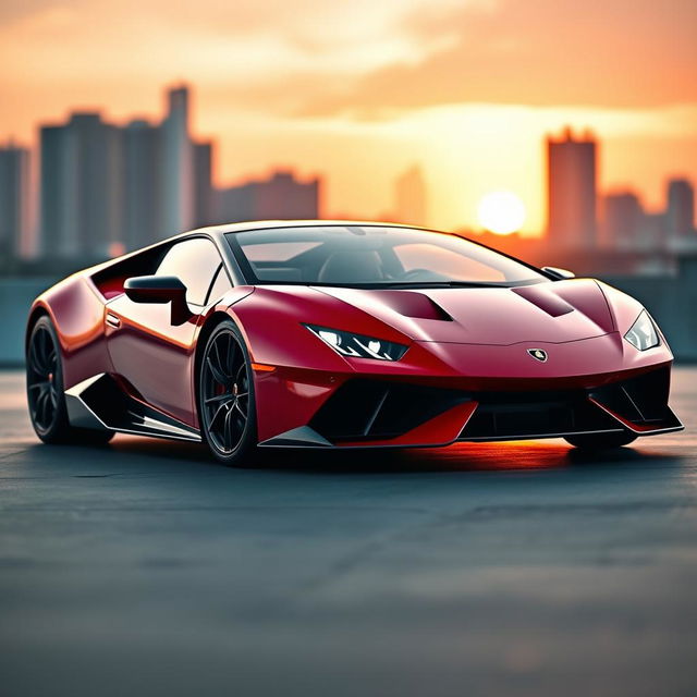 A sleek, high-performance sports car that combines the aggressive styling of a Lamborghini with the elegant design of a Ferrari