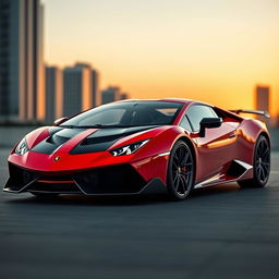 A sleek, high-performance sports car that combines the aggressive styling of a Lamborghini with the elegant design of a Ferrari