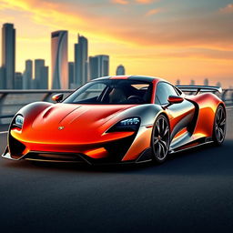 A stunning fusion of a Porsche and a McLaren, showcasing an innovative supercar design that blends elements of both iconic brands