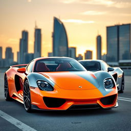 A stunning fusion of a Porsche and a McLaren, showcasing an innovative supercar design that blends elements of both iconic brands