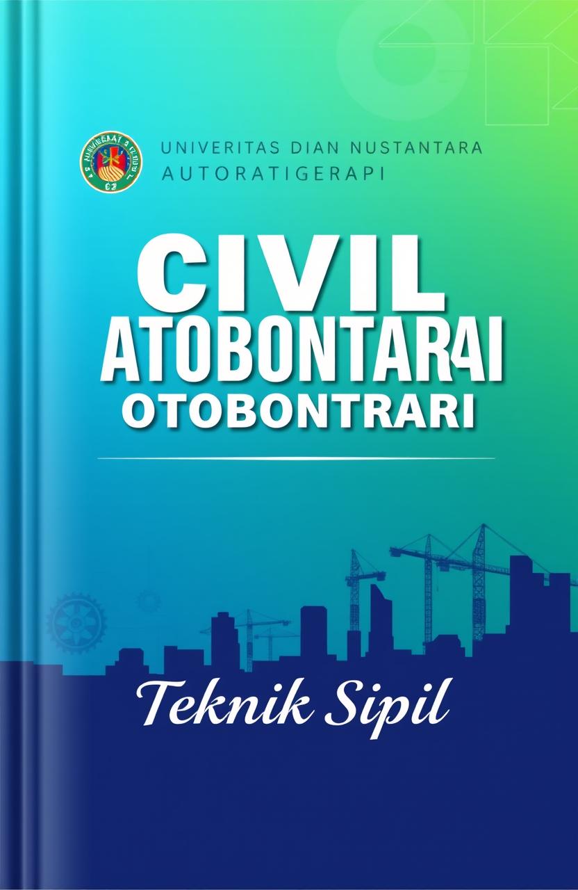 A book cover design featuring the title 'Universitas Dian Nusantara Otobiografi' in bold, modern typography, positioned prominently at the top