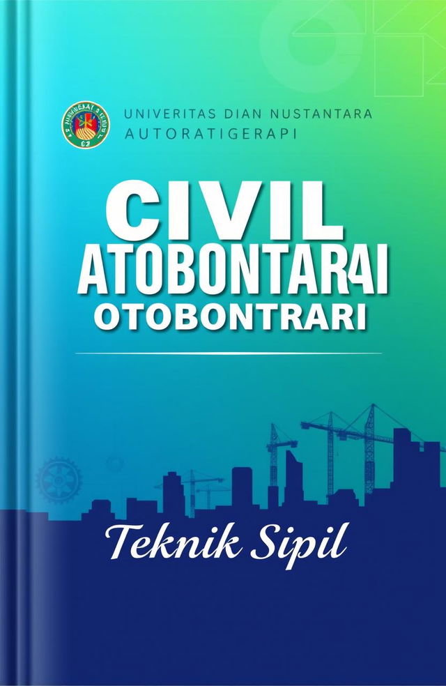 A book cover design featuring the title 'Universitas Dian Nusantara Otobiografi' in bold, modern typography, positioned prominently at the top