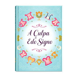 A colorful book cover designed in soft shades of blue and light pink, featuring various zodiac signs artfully arranged around a central theme of love