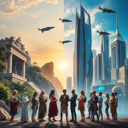 A conceptual artwork symbolizing the theme 'Preserving the Past, Shaping the Future'