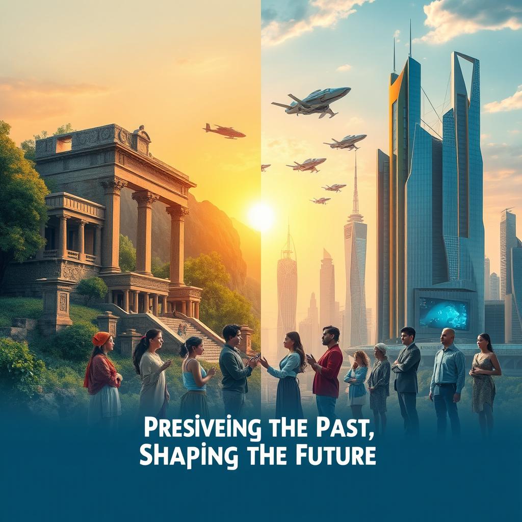 A conceptual artwork symbolizing the theme 'Preserving the Past, Shaping the Future'