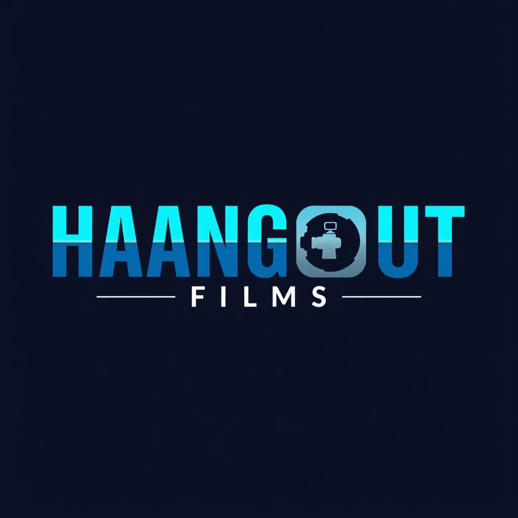 A modern and elegant logo design for a film production house named 'HANGOUT FILMS'