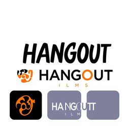 A stylish wordmark logo design for a film production house named 'HANGOUT FILMS'