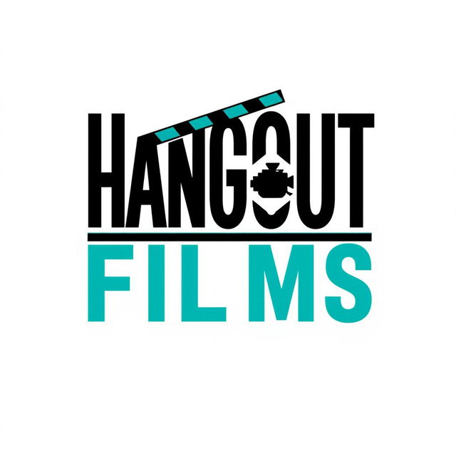 A creative wordmark logo design for a film production house named 'HANGOUT FILMS'