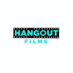 A creative wordmark logo design for a film production house named 'HANGOUT FILMS'