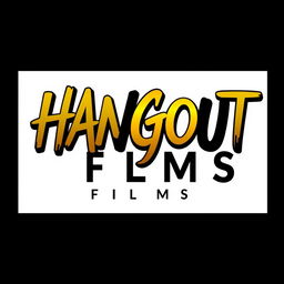 A modern and stylish wordmark logo for a film production house named 'HANGOUT FILMS'