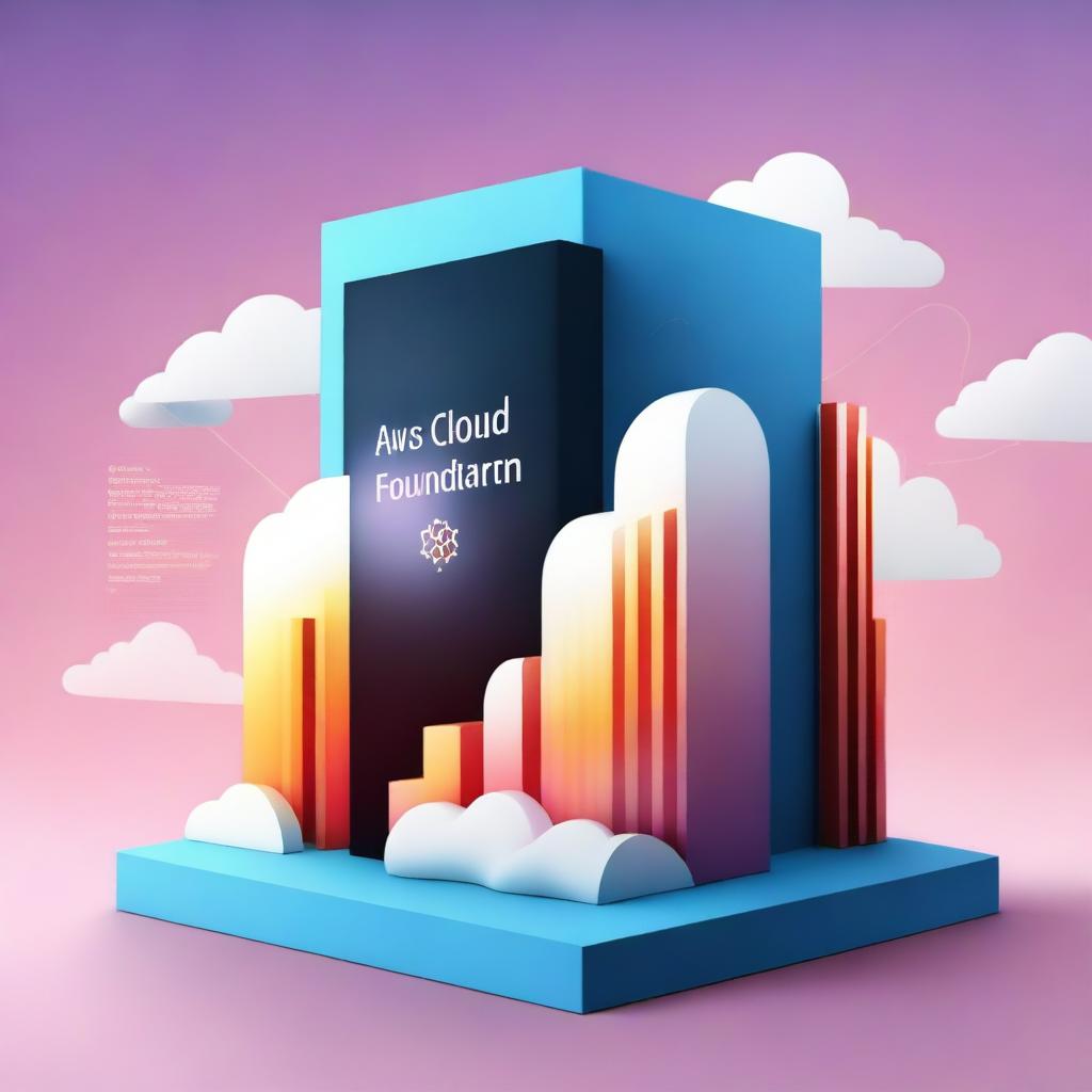 A professional, high-quality digital art image illustrating the cover of a book titled 'AWS Cloud Foundation Study Materials'