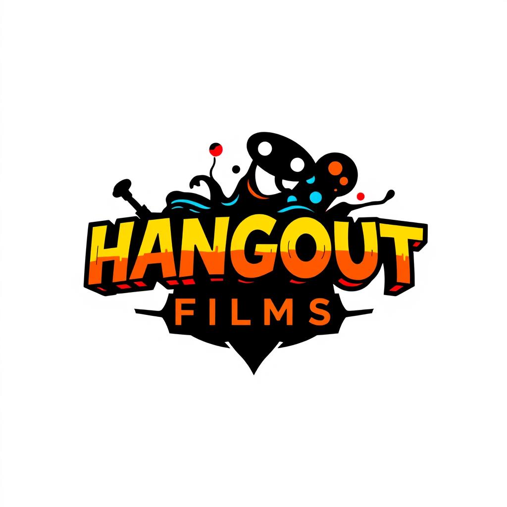 A captivating wordmark logo for a film production house named 'HANGOUT FILMS'