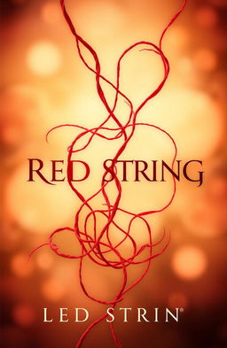 A captivating novel cover design titled 'RED STRING', illustrating the concept of a red thread symbolizing connection and bond between individuals