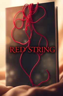 A captivating novel cover design titled 'RED STRING', illustrating the concept of a red thread symbolizing connection and bond between individuals