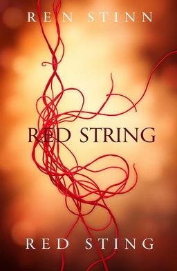 A captivating novel cover design titled 'RED STRING', illustrating the concept of a red thread symbolizing connection and bond between individuals