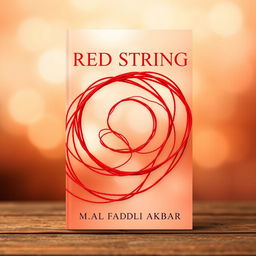 A visually striking A4 book cover design for the novel 'RED STRING' by M