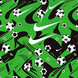 A sleek and modern design featuring a football pattern inspired by Nike's iconic style, showcasing dynamic lines and bold colors