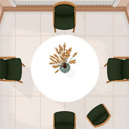 A top-down pixel art view of a room with no walls